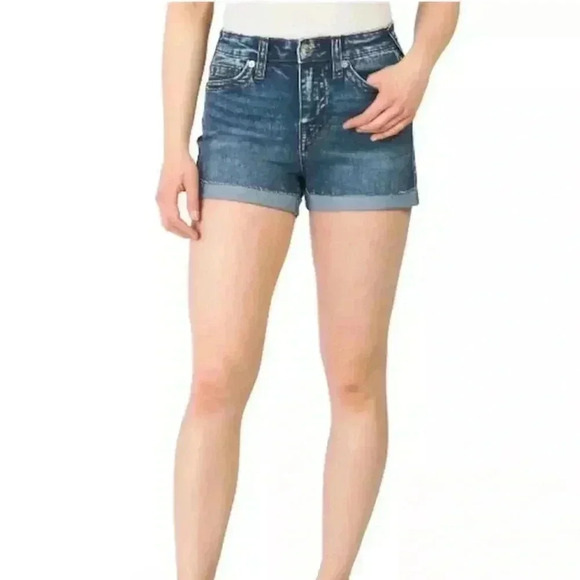 TRUE RELIGION Jennie Curvy Cuffed Shorts size 27 - Picture 1 of 12